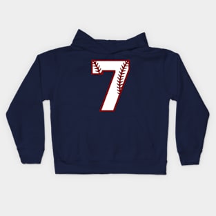 Baseball Number #7 Kids Hoodie